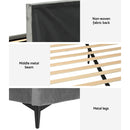 Artiss Bed Frame King Size Velvet Grey LOTT-6