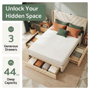 Artiss Queen Bed Frame with Charging Station and Storage Drawers Beige 300KG Noise Free-5