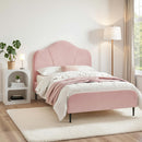 Artiss King Single Storage Bed Frame Velvet with Bedside Table Pink-1