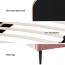 Artiss King Single Storage Bed Frame Velvet with Bedside Table Pink-6