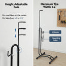 Weisshorn 4-in-1 Bike Parking Stand Vertical Floor Storage Rack for 24"-27.5" Bicycles, Adjustable Height Repair Maintenance Stand, Stable Indoor Garage Space Saver with Non-slip Rubber Feet-5