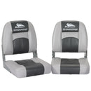 Seamanship 2X Folding Boat Seats Marine Swivel Low Back 10cm Padding Charcoal-1