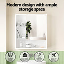 Cefito Bathroom Mirror Cabinet Mirrored Medicine Adjustable Shelf Wall Mounted 560mm White-4