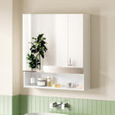 Cefito Bathroom Mirror Cabinet Medicine Adjustable Shelves Wall Hung 700x750mm White-7