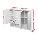 Cefito Bathroom Mirror Cabinet Medicine Adjustable Shelves Wall Hung 900x750mm White-2