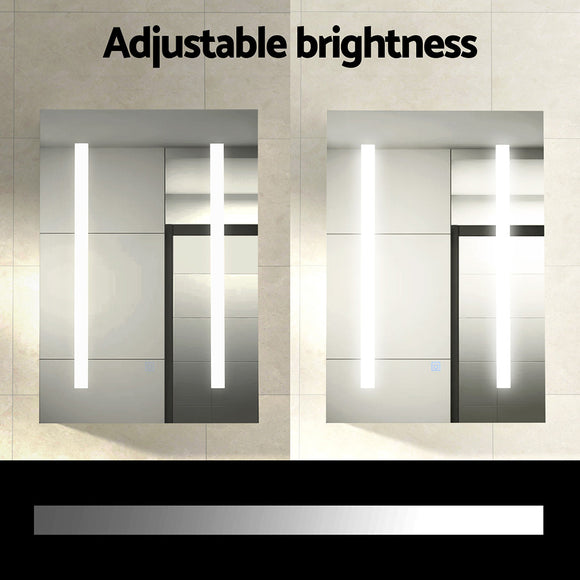 Bathroom Mirror Cabinet LED 500x720mm Medicine Wall Storage