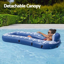 Bestway Inflatable Floating Float Lounger with Sunshade Canopy 1.98Mx1.12M Blue-4