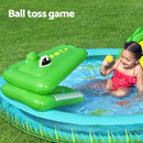Bestway Kids Inflatable Splash Play Pool with Slide Ball Crocodile Fishing Net-5