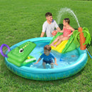 Bestway Kids Inflatable Splash Play Pool with Slide Ball Crocodile Fishing Net-7