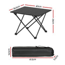 Weisshorn Folding Camping Table 40CM Roll Up Outdoor Picnic BBQ Aluminium Desk-2