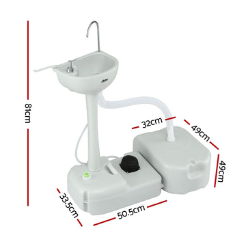 Weisshorn Camping Basin Portable Hand Wash Sink Stand 43L Capacity - 0