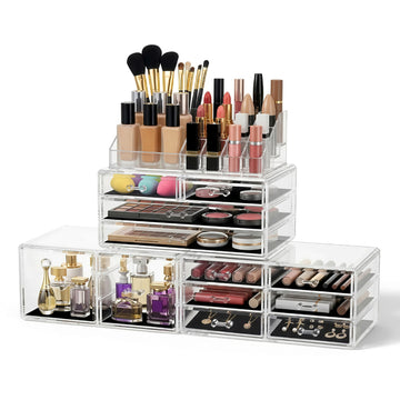 Embellir Makeup Case Acrylic Cosmetic Organizer Storage Box Jewellery Holder