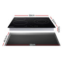 Devanti Electric Ceramic Cooktop 60cm Kitchen Cooker 4 Burner Hob Touch Control 5200W-3