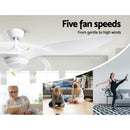 Devanti 52'' Ceiling Fan DC Motor w/Light w/Remote - White-3