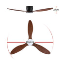 Devanti 52'' Ceiling Fan DC Motor w/Light w/Remote - Dark Wood-2