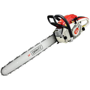 Giantz Chainsaw Petrol 92CC 24" Bar Commercial E-Start Pruning Chain Saw - 0