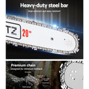 Giantz Chainsaw Petrol 58CC 20" Bar Commercial E-Start Pruning Chain Saw White-4