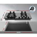 Devanti Gas Cooktop 60cm 4 Burner Black-2