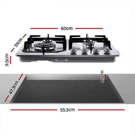 Devanti Gas Cooktop 60cm 4 Burner Silvir - 0