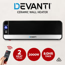 Devanti 2000W Wall Mounted Panel Heater - Black-4