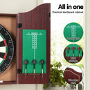 18" Dartboard Cabinet Set Professional Dartboard Wood Classic Game Party Sport-5