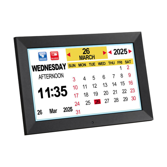 Artiss 10" Digital Day Clock Alarm Calendar Dementia Date Week Desk Clocks Black