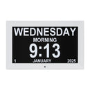 Artiss 10" Digital Day Clock Alarm Calendar Dementia Date Week Desk Clocks White-4