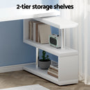 Artiss Computer Desk L-Shape Bookshelf White-5