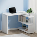Artiss Computer Desk L-Shape Bookshelf White-8