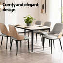 Artiss 2x Dining Chairs Hollow PU Leather Kitchen Lounge Cafe Accent Chair Grey-5