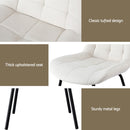 Artiss 4x Dining Chairs Velvet Tufted Kitchen Lounge Cafe Accent Chair Beige-6