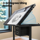 Artiss Drawing Desk Drafting Table Black-4
