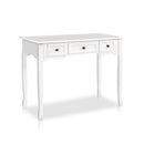 Artiss Console Table 3 Drawers White Hamptons-3
