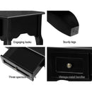 Artiss Console Table 3 Drawers Black Hamptons-7