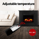 Devanti Electric Fireplace Fire Heater 2000W Black-5
