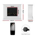 Devanti Electric Fireplace Fire Heater 2000W White-2