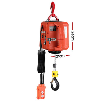 Giantz Electric Hoist Winch 500KG Wired/Wireless Remote Control - 0