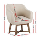 Artiss Armchair Tub Chair Beige Aston-2