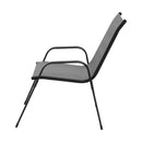 Gardeon 6PC Outdoor Dining Chairs Stackable Lounge Chair Patio Furniture Grey-3