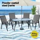 Gardeon 5PC Outdoor Dining Set Table and Chairs Patio Furniture Bistro Set Garden Grey-4