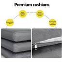 Gardeon Outdoor Dining Set 5 Piece Aluminum Extendable Table Setting Black-6