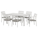 Gardeon Outdoor Dining Set 7 Piece Aluminum Table Chairs Setting White-1