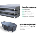 Gardeon Outdoor Dining Set 9 Piece Wicker Lounge Setting Black-7