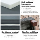 Gardeon Sun Lounge Wicker Lounger Outdoor Furniture Day Bed Wheels Patio Grey-6