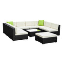 Gardeon 10-Piece Outdoor Sofa Set Wicker Couch Lounge Setting Cover-7