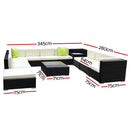 Gardeon 12PC Sofa Set with Storage Cover Outdoor Furniture Wicker-2