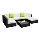 Gardeon 7-Piece Outdoor Sofa Set Wicker Couch Lounge Setting Cover-7