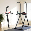 Everfit Chin Up Tower Pull Up Station Adjustable Dip Station Folding Home Gym Black-7