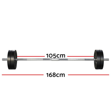 Everfit 48kg Barbell Set Weight Plates Bar Lifting Bench 168cm - 0