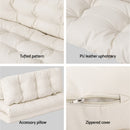 Artiss Floor Lounge Sofa Bed 2 Seater Pillow Leather White-6